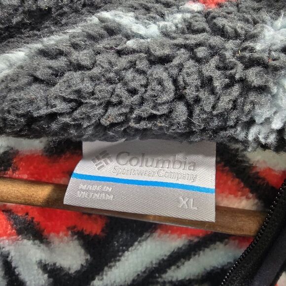 Columbia Jacket Womens XL Red Black Fleece Quarter Zip Fuzzy Westbound - Picture 3 of 10